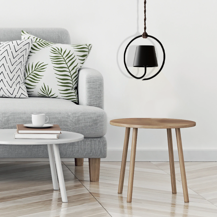 Modern Black Ring Pendant Light – Sculptural Hanging Lamp - Image 3