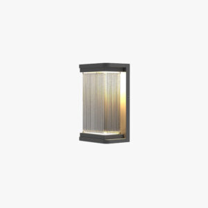 Alternative view of Modern Outdoor Wall Light with Ribbed Glass | Waterproof LED