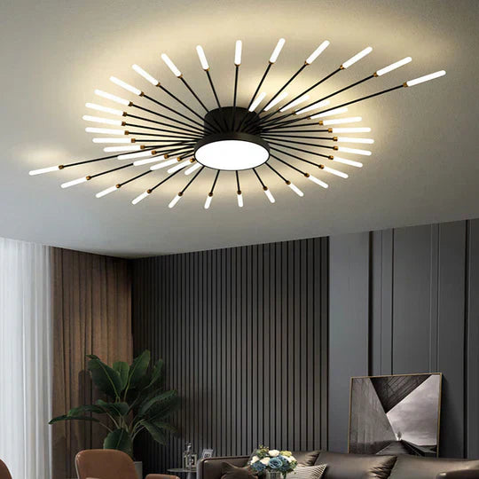 Modern Starburst LED Ceiling Light – Gold Flush Mount Feature - Image 6