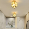 Moravian Star Flush Mount Ceiling Light – Glass & Iron Design