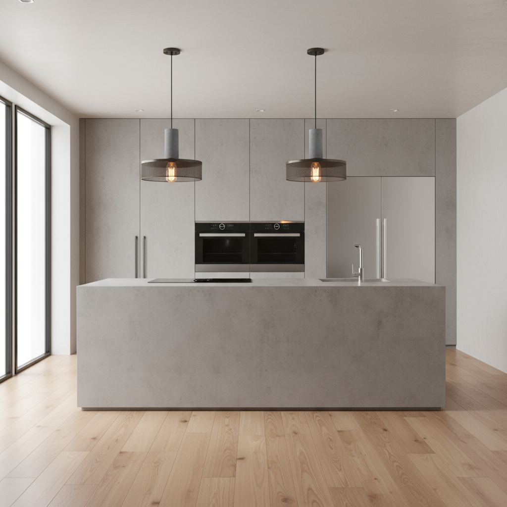 Industrial Mesh Pendant Light – Concrete & Metal Design - Image 2