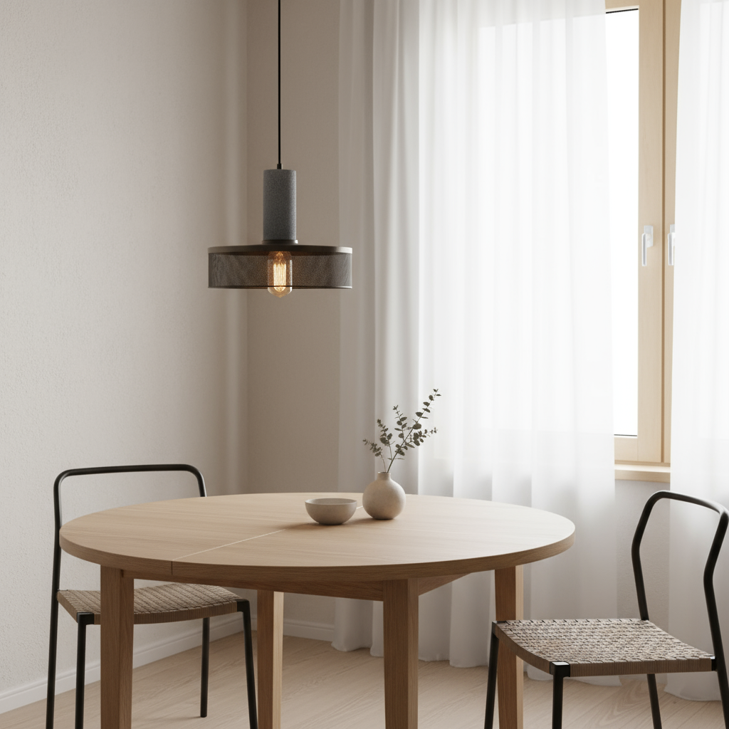 Industrial Mesh Pendant Light – Concrete & Metal Design - Image 3