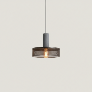 Industrial Mesh Pendant Light – Concrete & Metal Design