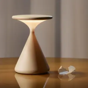 Alternative view of Modern Hourglass LED Table Lamp – Rechargeable & Dimmable