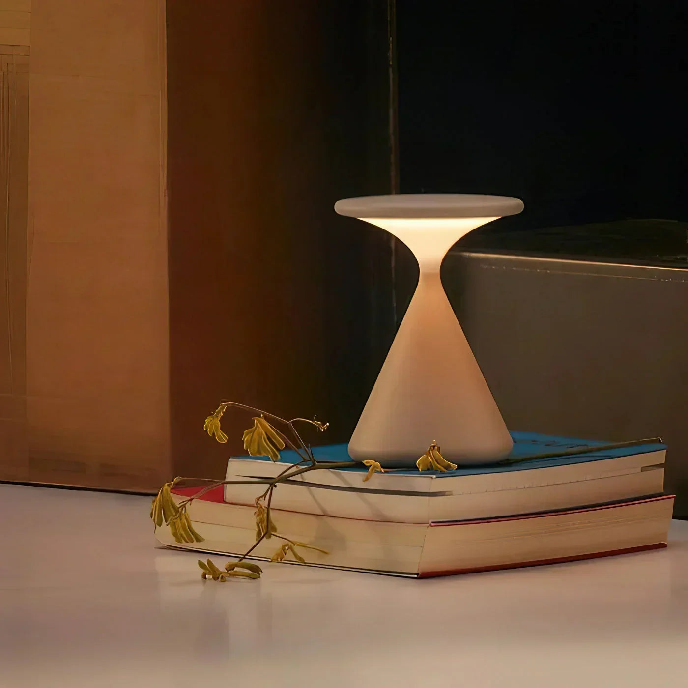 Modern Hourglass LED Table Lamp – Rechargeable & Dimmable - Image 6