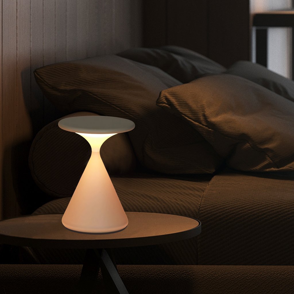 Modern Hourglass LED Table Lamp – Rechargeable & Dimmable - Image 5