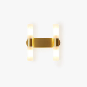 Alternative view of Modern Gold Wall Sconce – Frosted Glass LED Wall Light