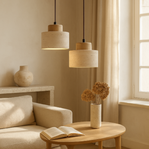 Alternative view of Minimalist Concrete Pendant Light – Nordic Hanging Lamp