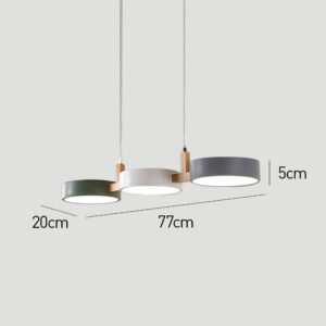 Alternative view of Contemporary Metal Cylinder Multi Light Nordic Pendant Light