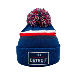 Alternative view of DETROIT Distance Stripe Pom Beanie Blue