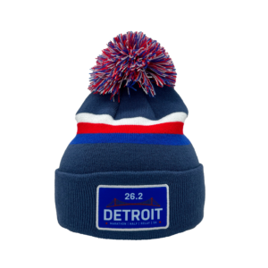 DETROIT Distance Stripe Pom Beanie Blue