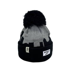 Alternative view of DETROIT Black Skyline Pom Beanie