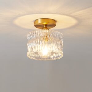 Alternative view of Vintage Crystal Clear Glass Ceiling Light Hallway