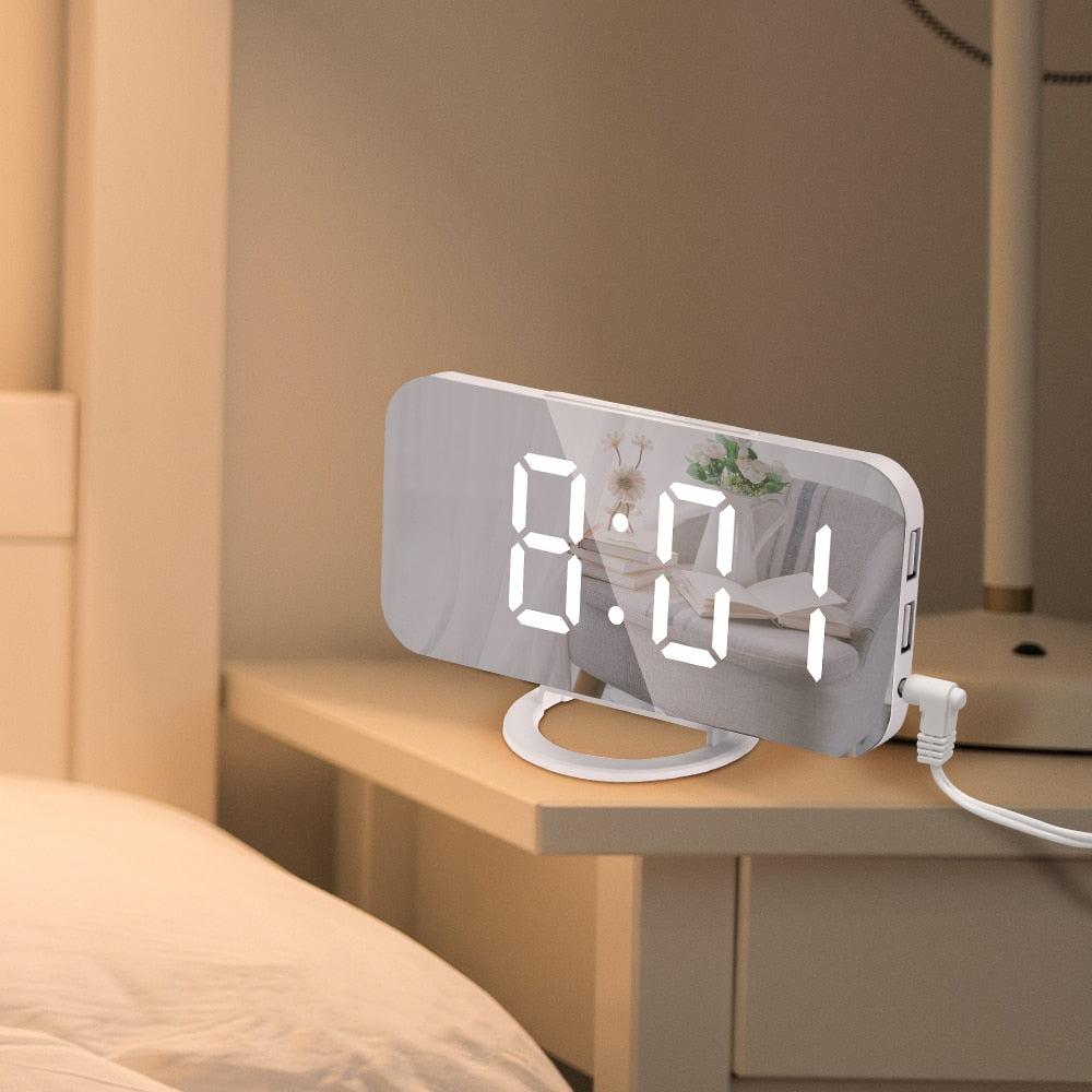 Mirror LED Digital Alarm Clock