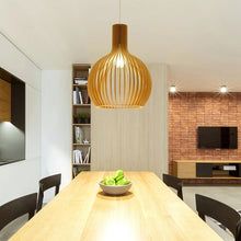 Alternative view of Scandinavian Wooden Pendant Light – Modern Dining Room Feature