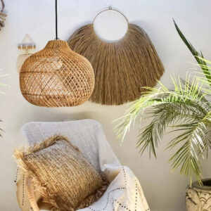 Alternative view of Handmade Wicker Basket Rattan Pendant Light