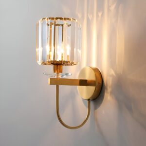 Alternative view of Luxury Crystal Wall Light with Brass Finish – Elegant Accent Sconce