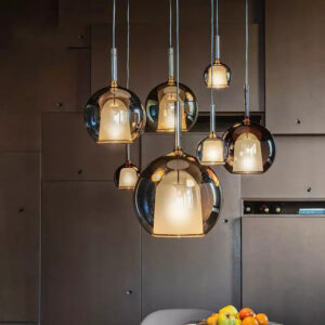 Modern Smoke Glass Cluster Pendant Light – Statement Dining Room Fixture