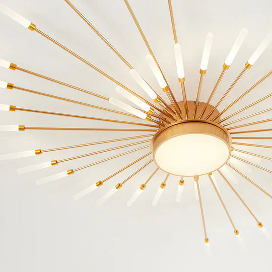 Modern Starburst LED Ceiling Light – Gold Flush Mount Feature - Image 5