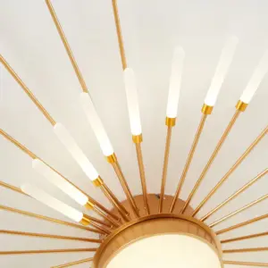 Alternative view of Modern Starburst LED Ceiling Light – Gold Flush Mount Feature