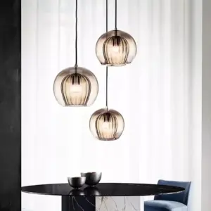 Modern Smoked Glass Pendant Light – Elegant Cluster Ceiling Fixture