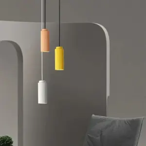 Nordic Minimalist Pendant Light – Modern Ribbed Ceiling Fixture