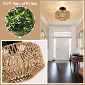 Alternative view of Woven Rattan Ceiling Light Fixtures