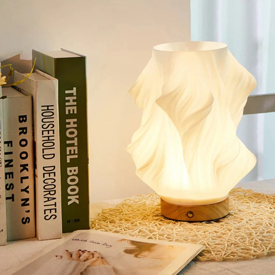 Modern Nordic Wooden Table Lamp – Warm Ambient LED Light - Image 11