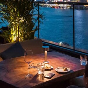 Alternative view of Metallic LED Table Lamp – Modern Rechargeable Lighting in Brushed Steel, Copper or Gold