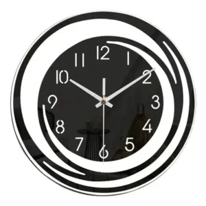 Alternative view of Modern Black Acrylic Wall Clock – Silent Minimalist Design