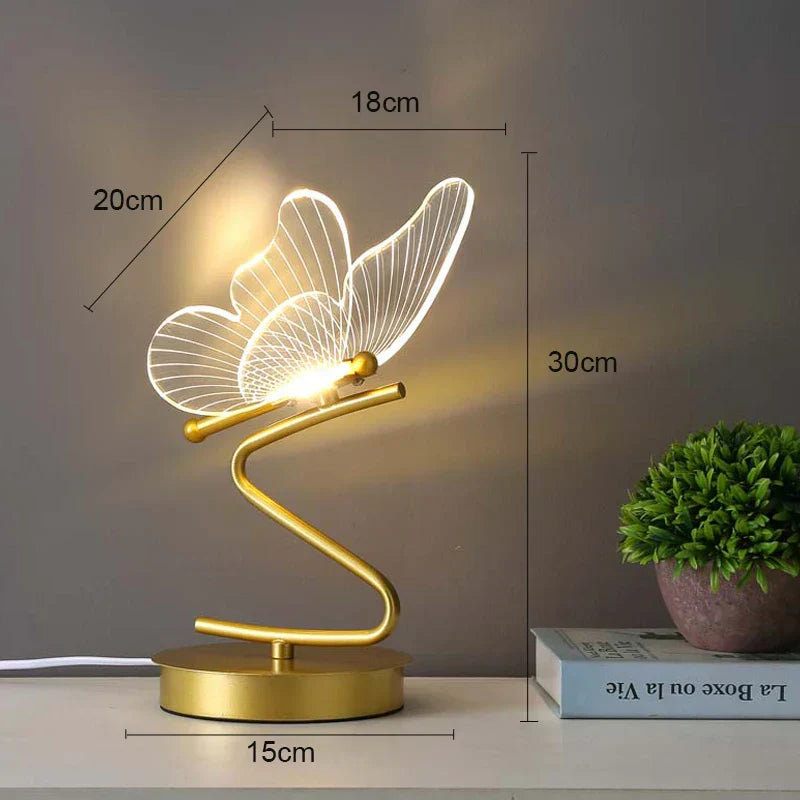 Modern LED Butterfly Table Lamp – Artistic Ambient Bedside Light - Image 7