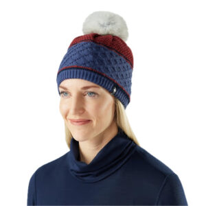 Alternative view of Cable Knit Colorblock Pom Beanie