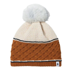 Cable Knit Colorblock Pom Beanie