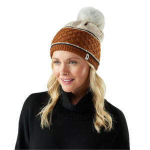 Alternative view of Cable Knit Colorblock Pom Beanie