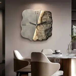 Stone Texture Wall Clock with Silent Movement – Modern Statement