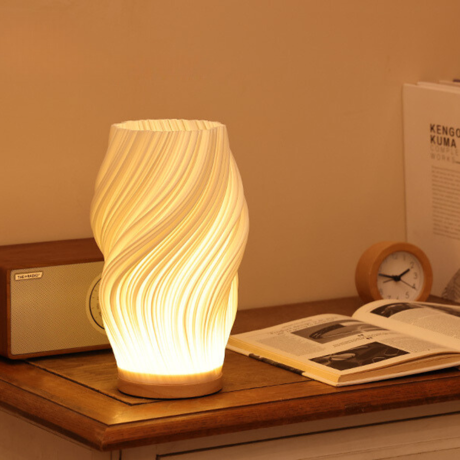 Modern Nordic Wooden Table Lamp – Warm Ambient LED Light - Image 4
