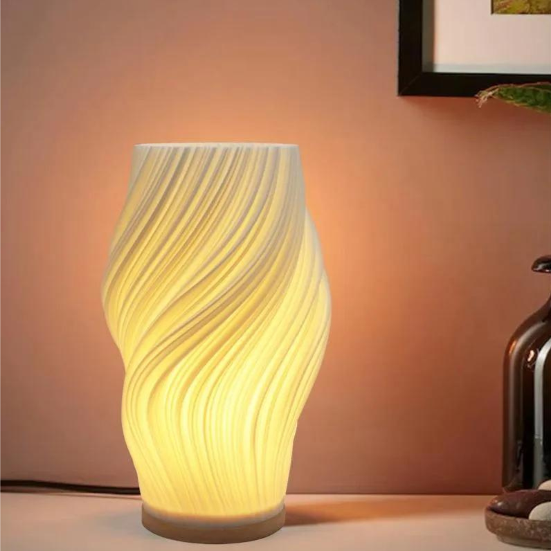 Modern Nordic Wooden Table Lamp – Warm Ambient LED Light - Image 9