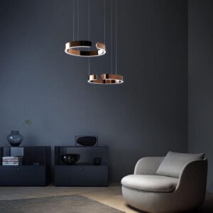 Alternative view of Dual Ring LED Pendant Light – Contemporary Elegance in Floating Form