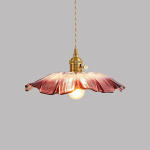 Retro Flower Shape Glass Pendant Light For Dining Room