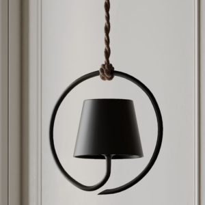 Modern Black Ring Pendant Light – Sculptural Hanging Lamp