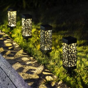 Decorative Solar Garden Light – Outdoor LED Lantern with Cutout Pattern