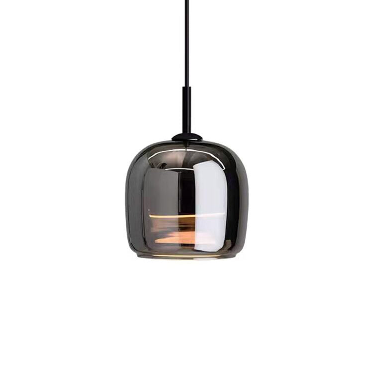 Modern Smoked Glass Pendant Light – Minimalist Black Ceiling Fixture - Image 6