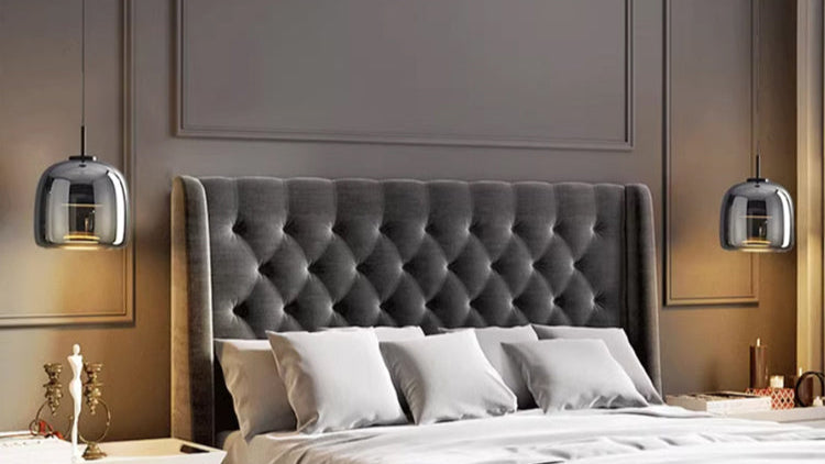 Modern Smoked Glass Pendant Light – Minimalist Black Ceiling Fixture - Image 3