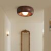 Modern Wooden Flush Ceiling Light – Minimalist Dome Design