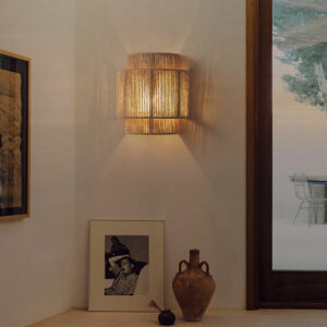 Bohemian Rattan Wall Lamp – Natural Hemp Ambient Wall Sconce
