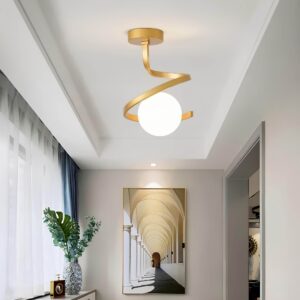 Modern Ceiling Light with Globe – Spiral LED Fixture