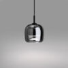 Modern Smoked Glass Pendant Light – Minimalist Black Ceiling Fixture