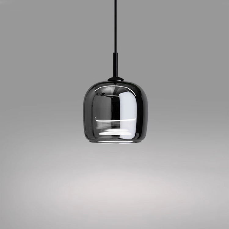 Modern Smoked Glass Pendant Light – Minimalist Black Ceiling Fixture